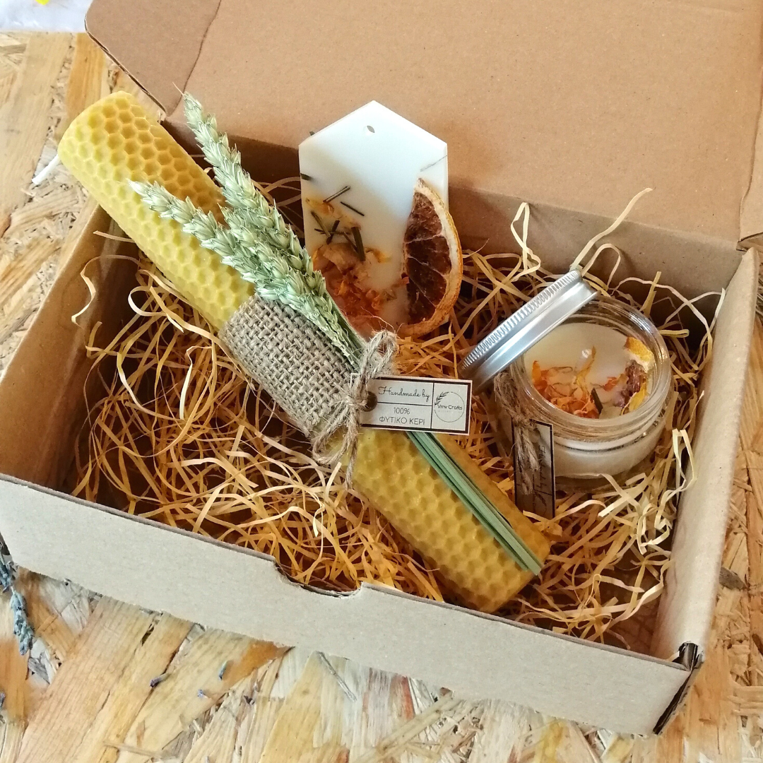 liknologio-Πασχαλινό Gift Box με Φυτική Λαμπάδα & Κεριά I